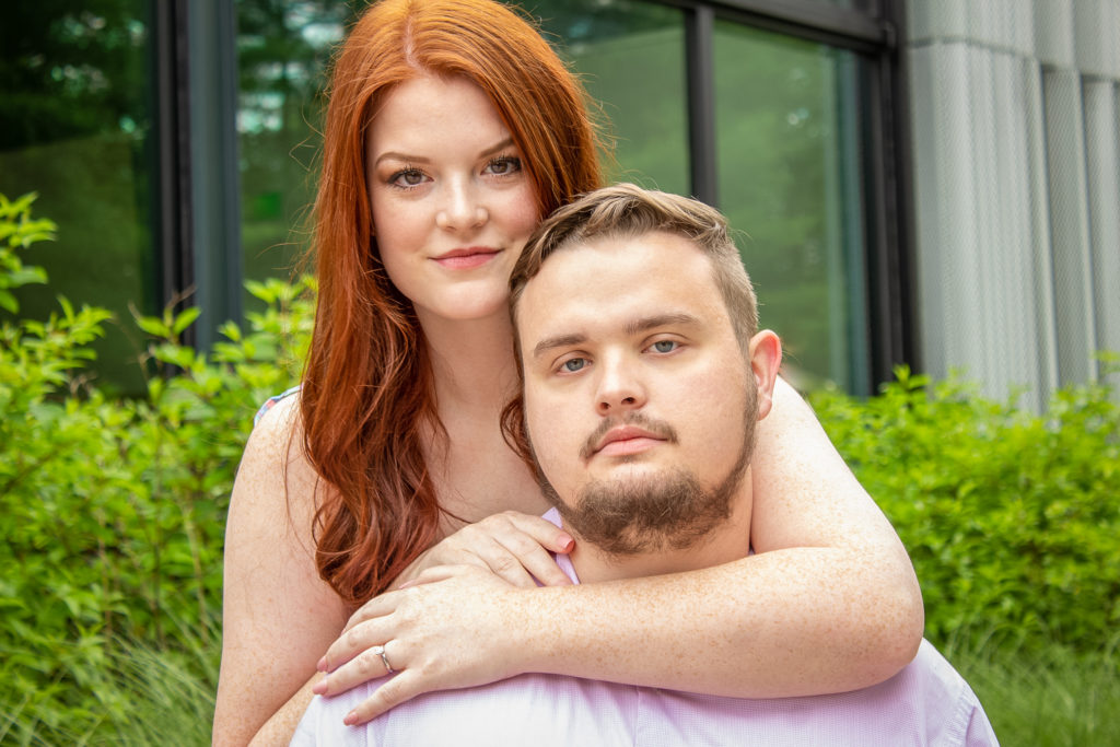 Engagement Couple botanical garden engagement photos